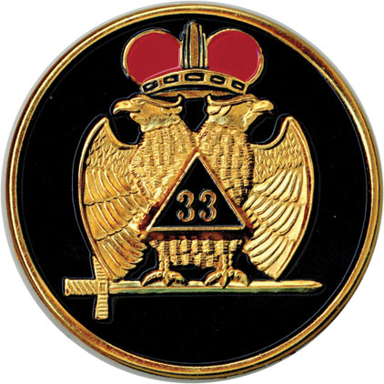 BHS Auto Emblems 33rd Degree Wings Up or Down