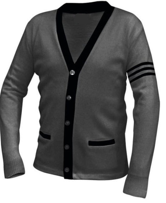 J2Sports Cardigan Sweater Striped Dark Grey/Black