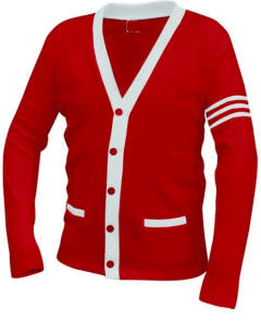 J2Sports Cardigan Sweater Striped Red/White