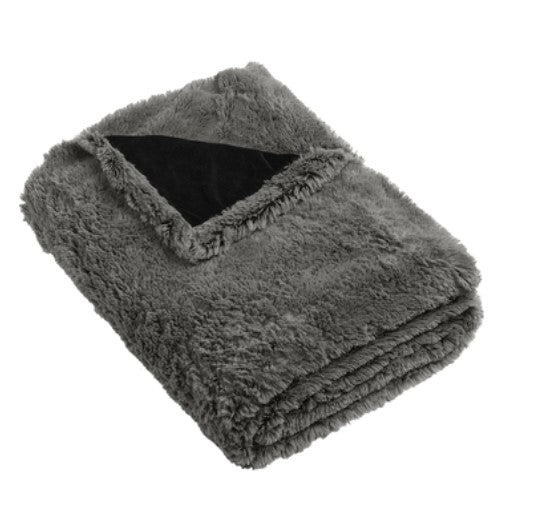 J2Sports Faux Fur Blanket Grey