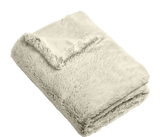 J2Sports Faux Fur Blanket Ivory (Beige)