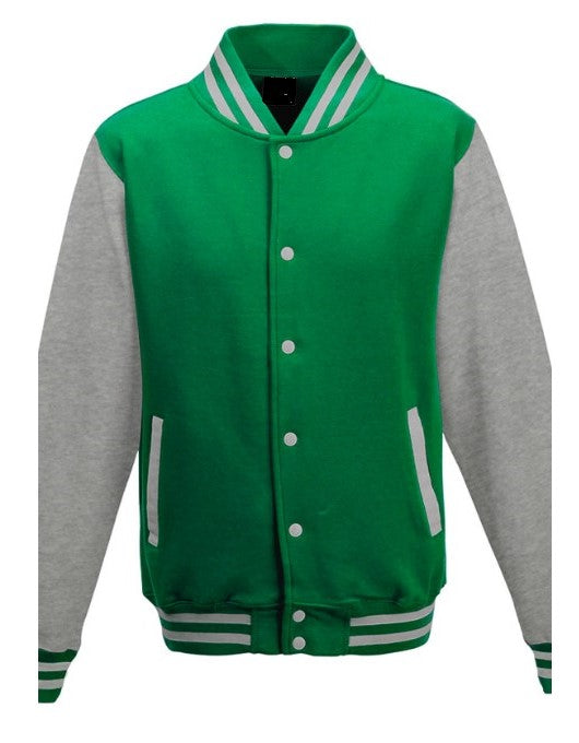 J2Sports Fleece Letterman Jacket with Grey Sleeves (custom)