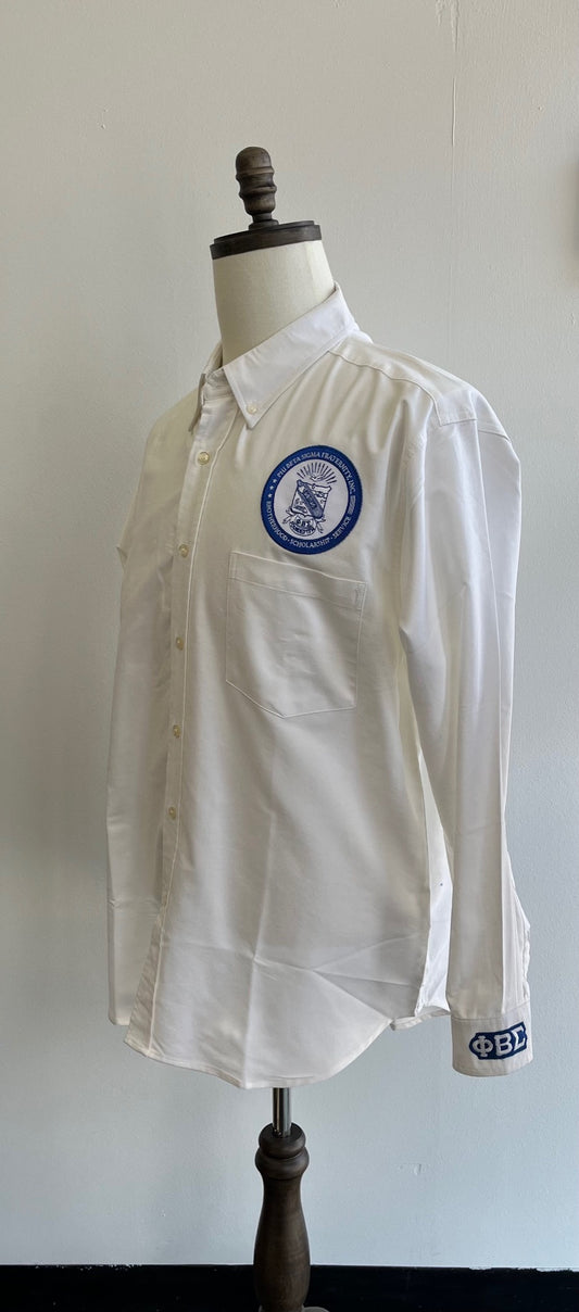 Phi Beta Sigma Oxford Shirt with cuff lettering