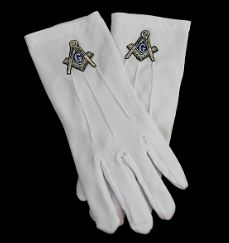Masonic Gloves (Silver, Gold, or Royal Emblem)