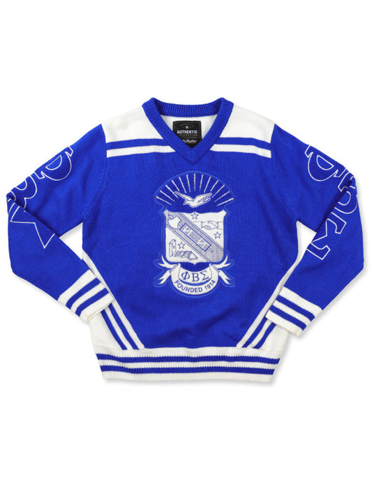 Phi Beta Sigma V-Neck Sweater Royal