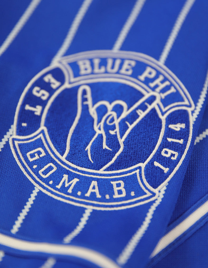 Phi Beta Sigma Pinstripe Football Jersey Royal