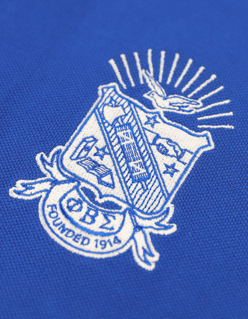 Phi Beta Sigma Polo Shirt Royal with Royal/White trim