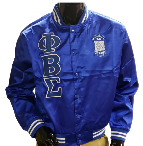 Phi Beta Sigma Satin Bomber Jacket Royal