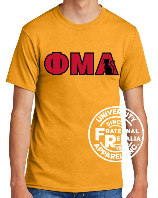Phi Mu Alpha Greek Letters with Cat