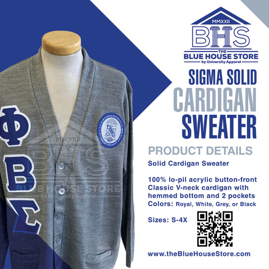 Phi Beta Sigma Solid Cardigans