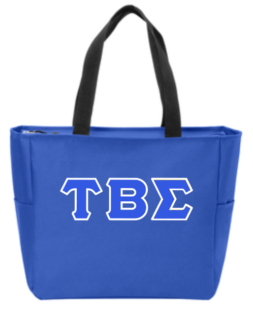 Tau Beta Sigma Zippered Tote Bag Royal