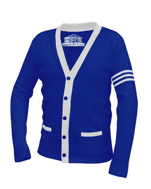 J2Sports Cardigan Sweater Striped Royal/White