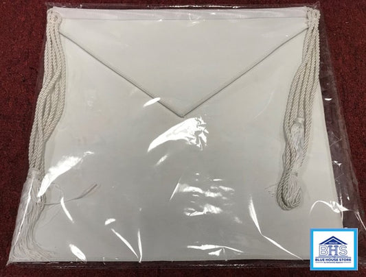 Plain White Apron with Belt and Cord & Tassel