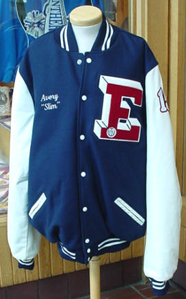 J2Sports - The Varsity Jacket Wool Body / Leather Sleeves with sewn on lettering (Custom)