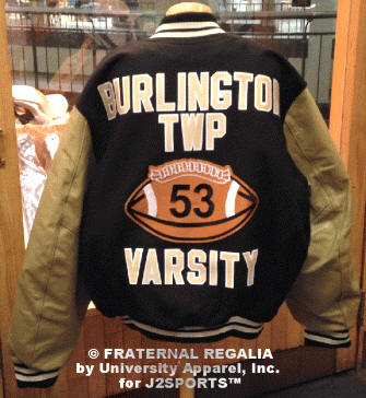 J2Sports - The Varsity Jacket Wool Body / Leather Sleeves with double sewn on lettering (Custom)
