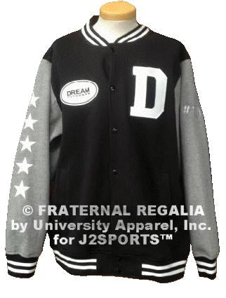 J2Sports Fleece Letterman Jacket with Grey Sleeves (custom)