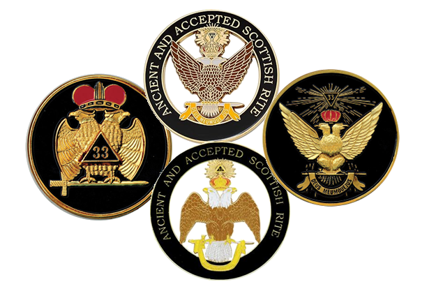 BHS Auto Emblems 33rd Degree Wings Up or Down