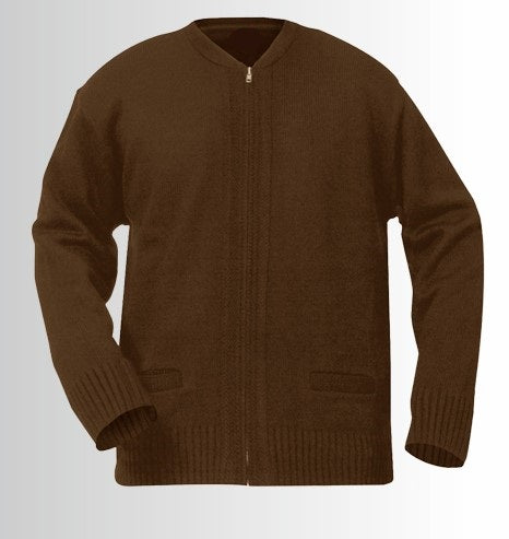 Full Zip Cardigan Sweater Brown