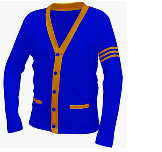 J2Sports Cardigan Sweater Striped Royal/Bright Gold