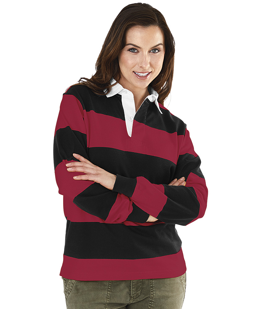 J2Sports Deluxe Classic Rugby Shirt Red/Black