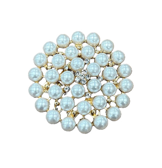 Circular Pearl Brooch