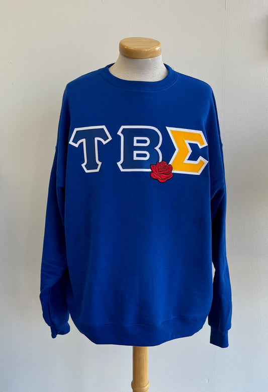 BHS Tau Beta Sigma Crewneck with Rose Royal