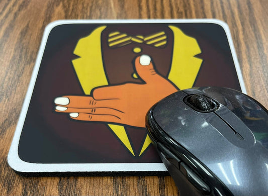 Iota Phi Theta Mousepad Tux with Hand Sign
