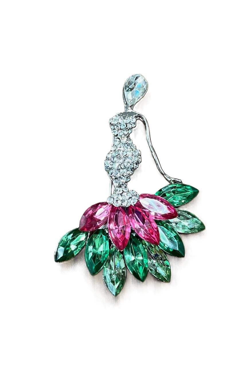 Lady with Dress Brooch