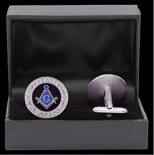 Mason Cufflinks Round Silver