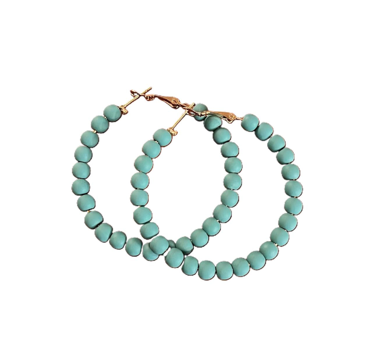 Ivywood Creations Medium Hoop Earrings Green