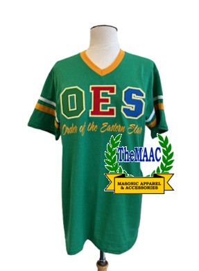 OES V-Neck Striped Jersey Tees