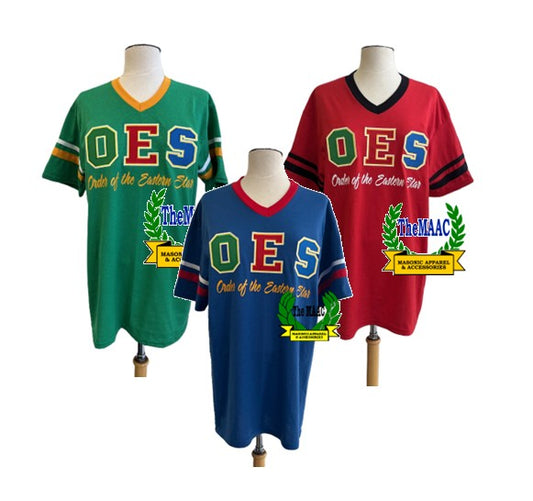 OES V-Neck Striped Football Jersey Tees
