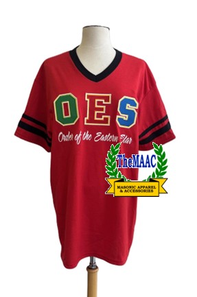 OES V-Neck Striped Football Jersey Tees