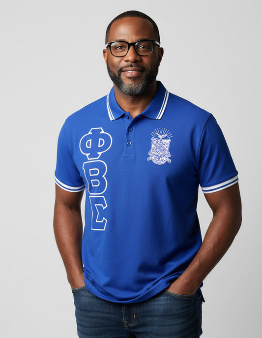 Phi Beta Sigma Polo Shirt Royal with Royal/White trim