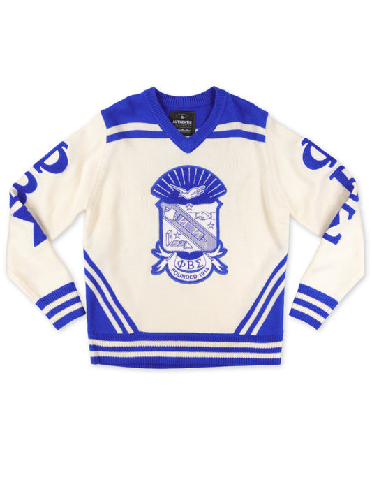 Phi Beta Sigma V-Neck Sweater Ivory