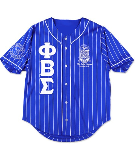 Phi Beta Sigma Pinstripe Football Jersey Royal
