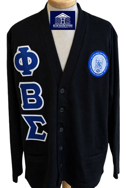 Phi Beta Sigma Solid Cardigan Black