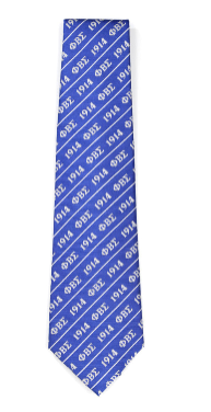Sigma Long Neck Tie with Letters/1914 in Royal