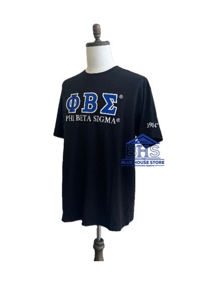 Phi Beta Sigma Embroidered Tee Black
