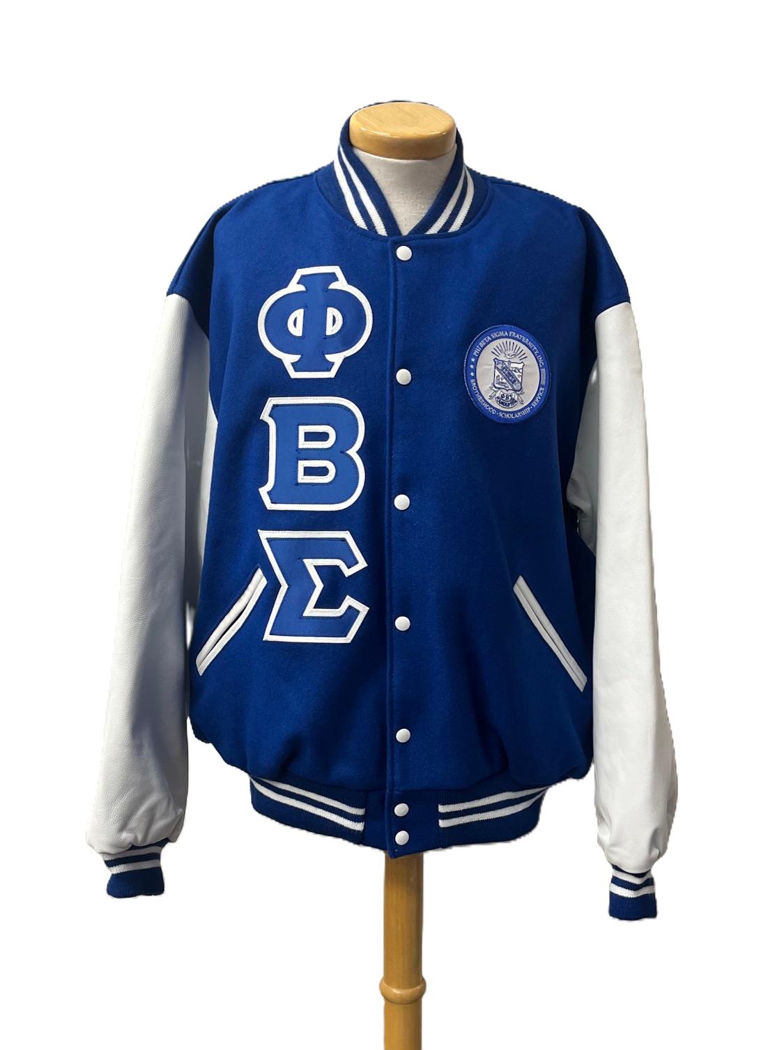 Phi Beta Sigma Wool/Leather Varsity Jacket Quilted (Custom)