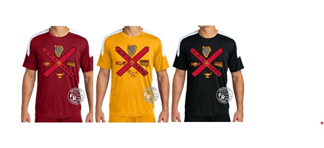 Phi Mu Alpha Striped Performance Shirt Floating Symbols