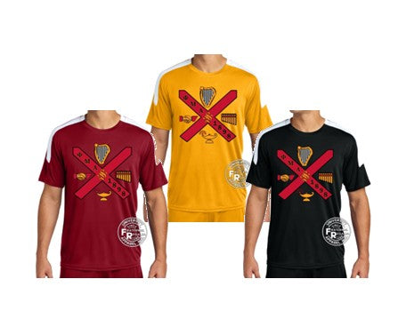 Phi Mu Alpha Striped Performance Shirt Floating Symbols