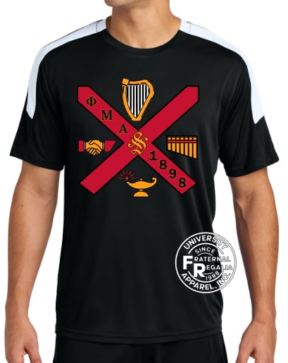 Phi Mu Alpha Striped Performance Shirt Floating Symbols