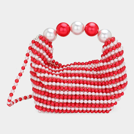 Pearl Crossbody Bag Red/White