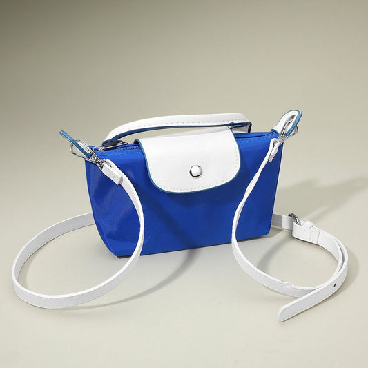 Compact 2-tone purse/crossbody bag royal/white