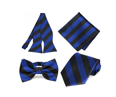 Bow Ties & Necktie in Royal/Black