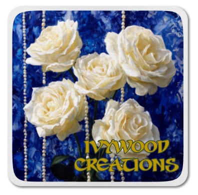 White Roses and Pearls Mousepad